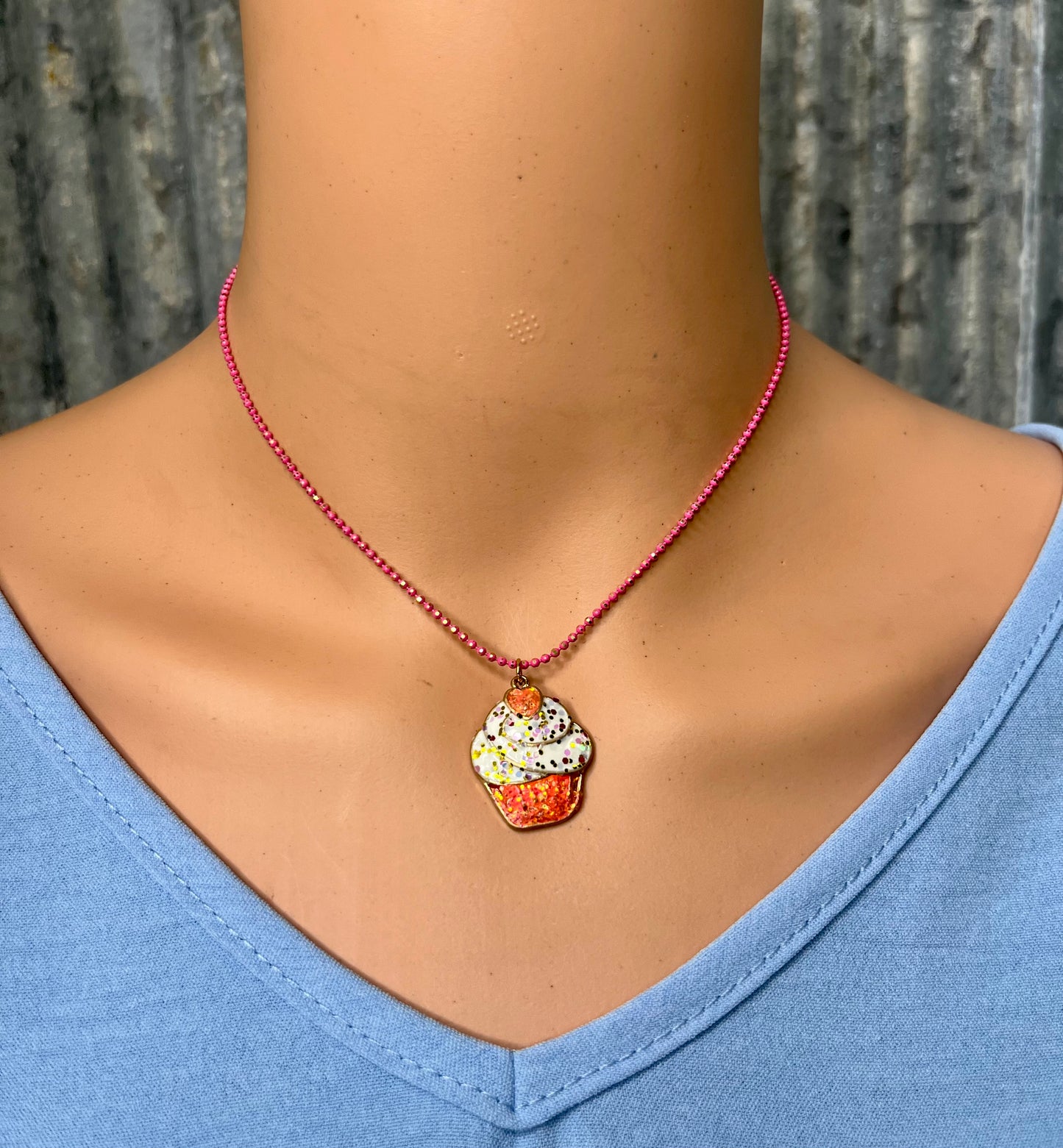 Girls Cupcake Necklace