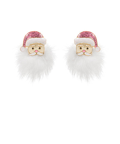 Glitter Santa Stud Earrings