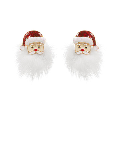 Glitter Santa Stud Earrings