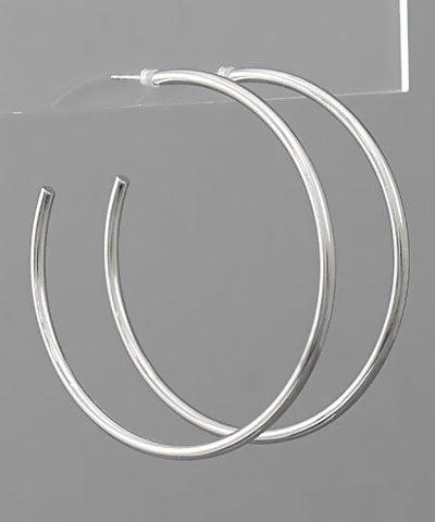 60mm Silver Hoops