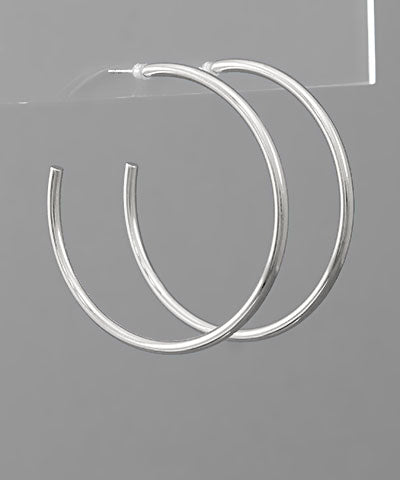 50mm Silver Hoops