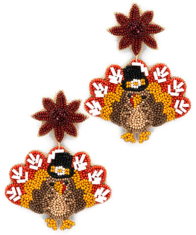 Beaded Turkey Earrings