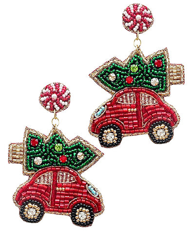 Christmas Tree & Car Earrings