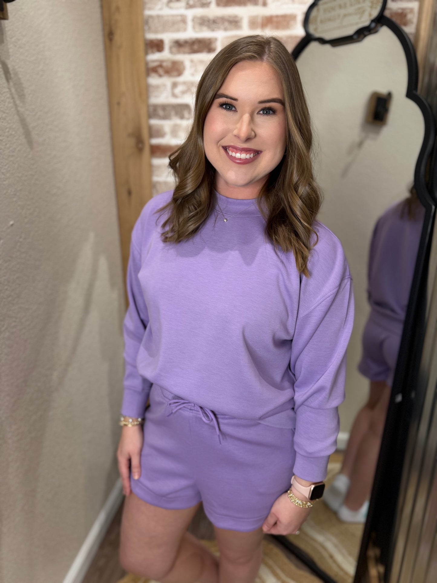 LAVENDER | SCUBA PULLOVER & SHORTS SET