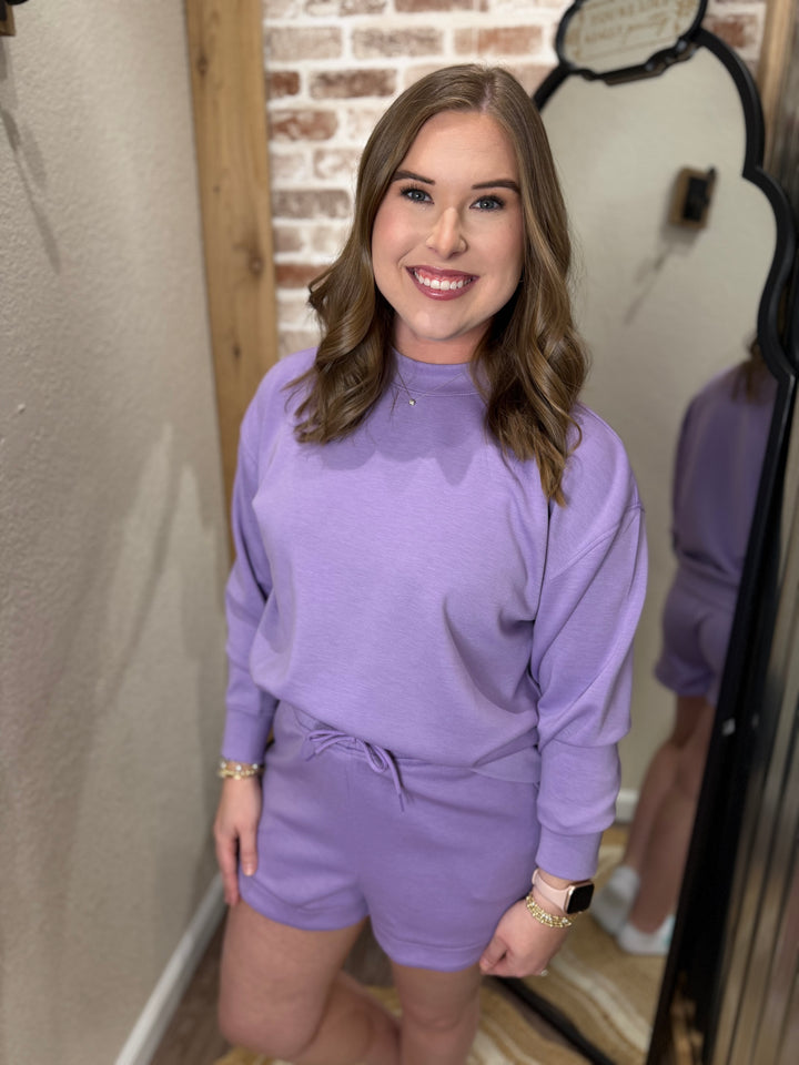 LAVENDER | SCUBA PULLOVER & SHORTS SET