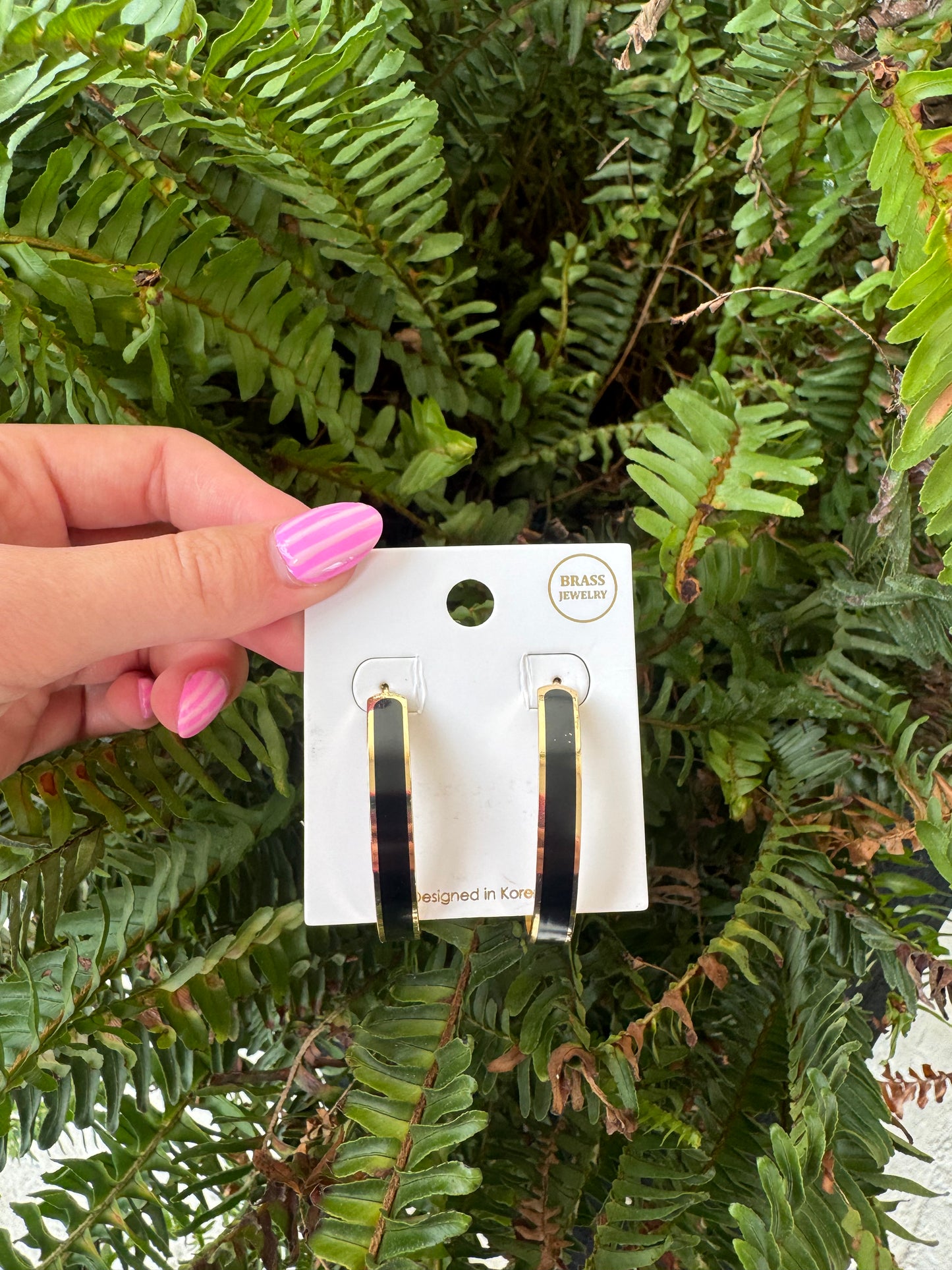 Asher Black & Gold Hoops