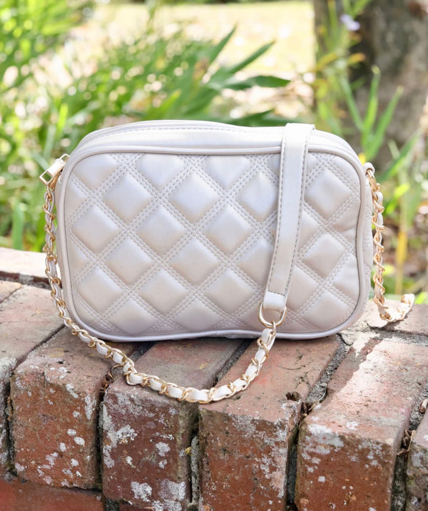 Bryce Crossbody-Quilted Pearl