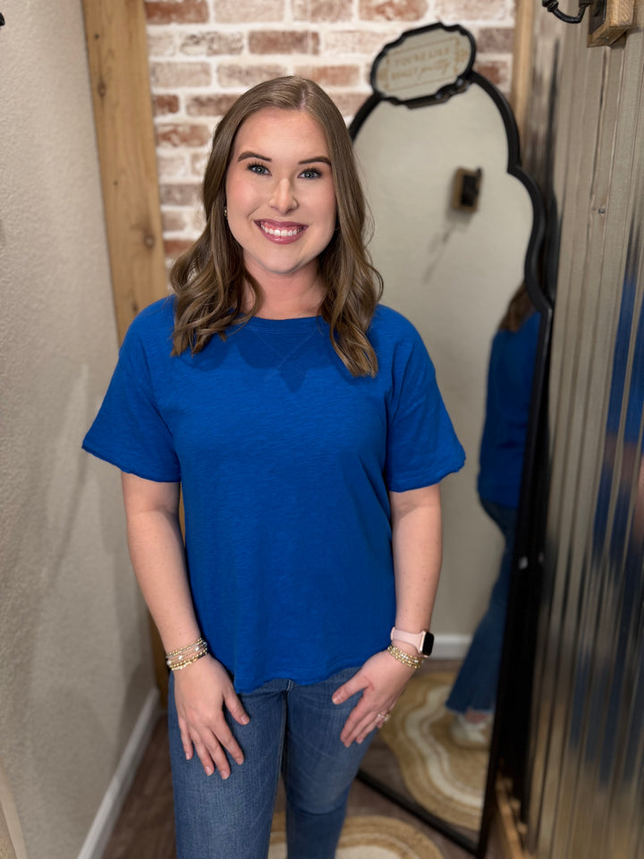 CLASSIC BLUE | COTTON SLUB SHORT SLEEVE TEE