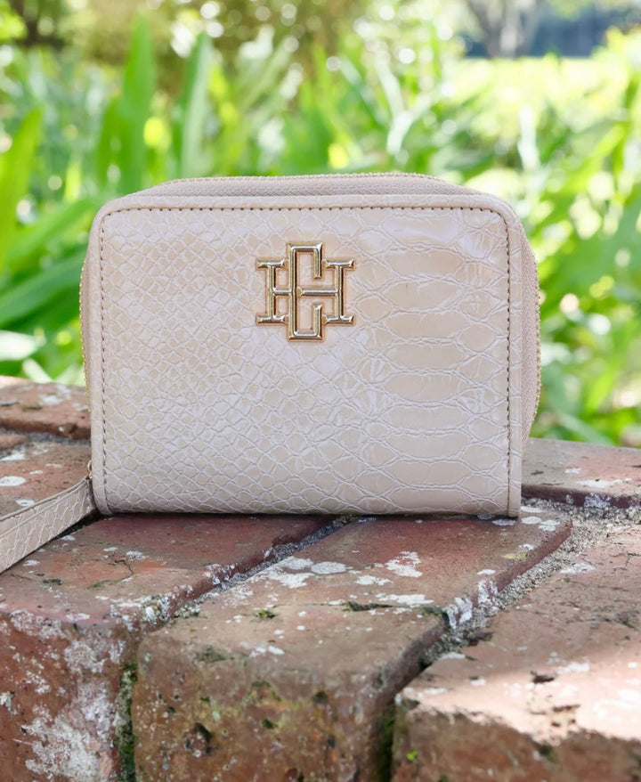 Nadine Zippered Wallet-Tan