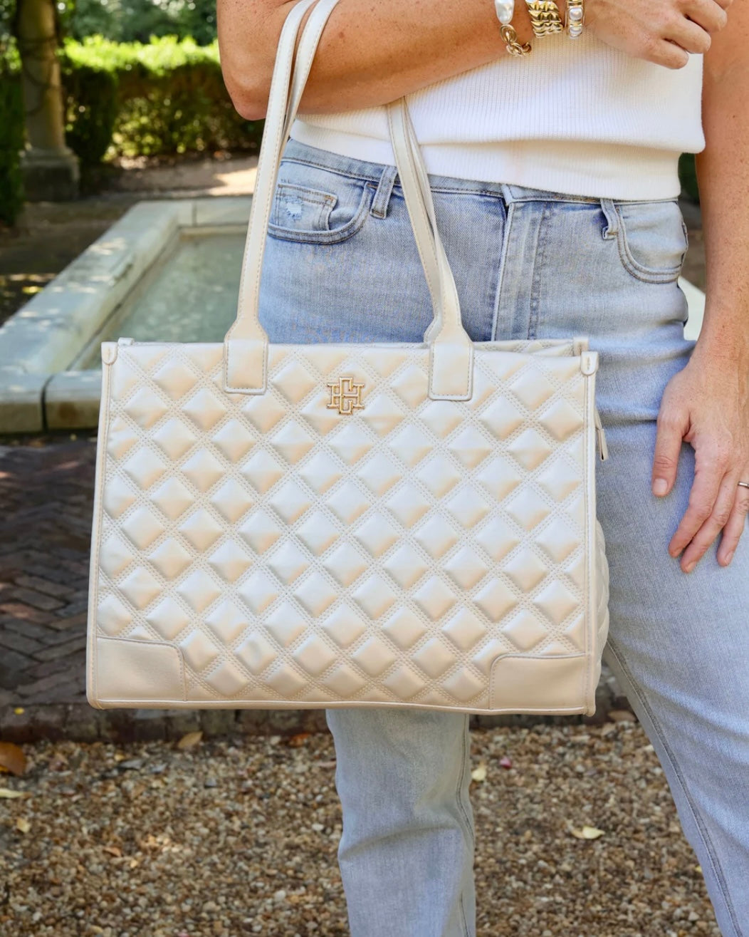 Shane Tote-Quilted Pearl