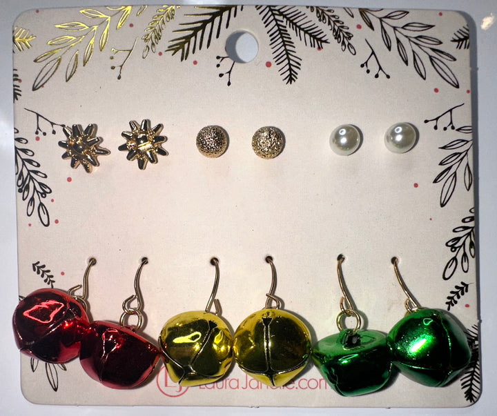 6 Piece Earring Set - Jingle Bells