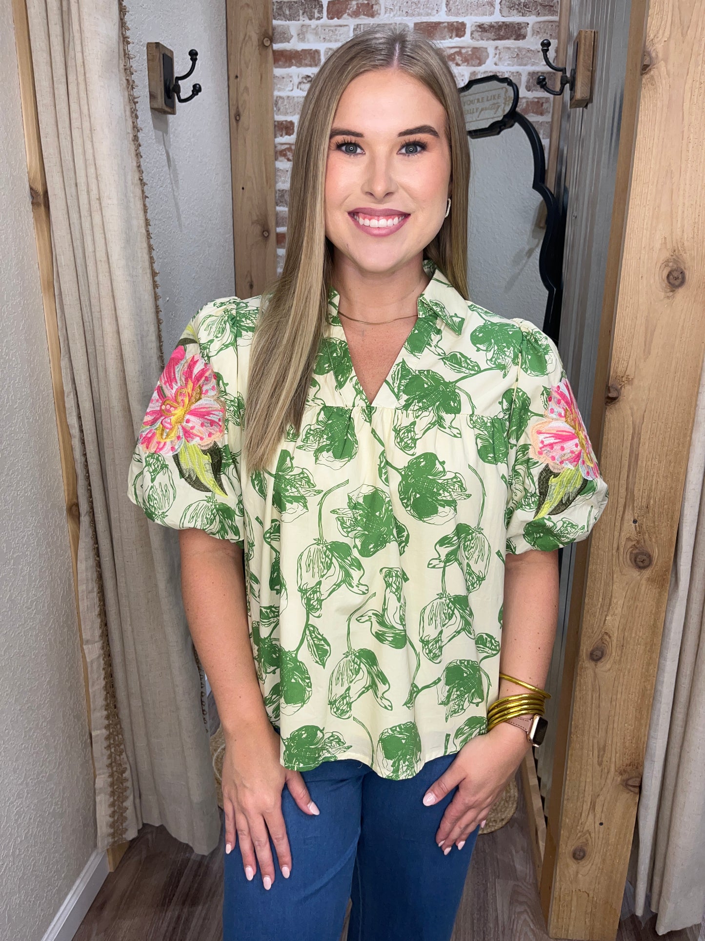 Magnolia Embroidery Top