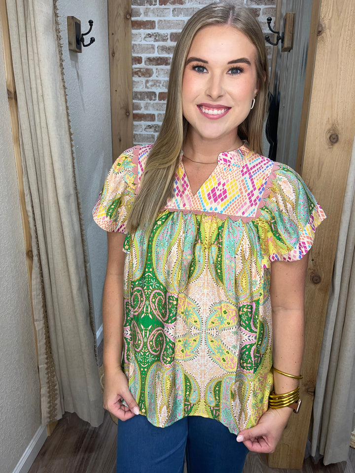 Coastal Mosaic Top