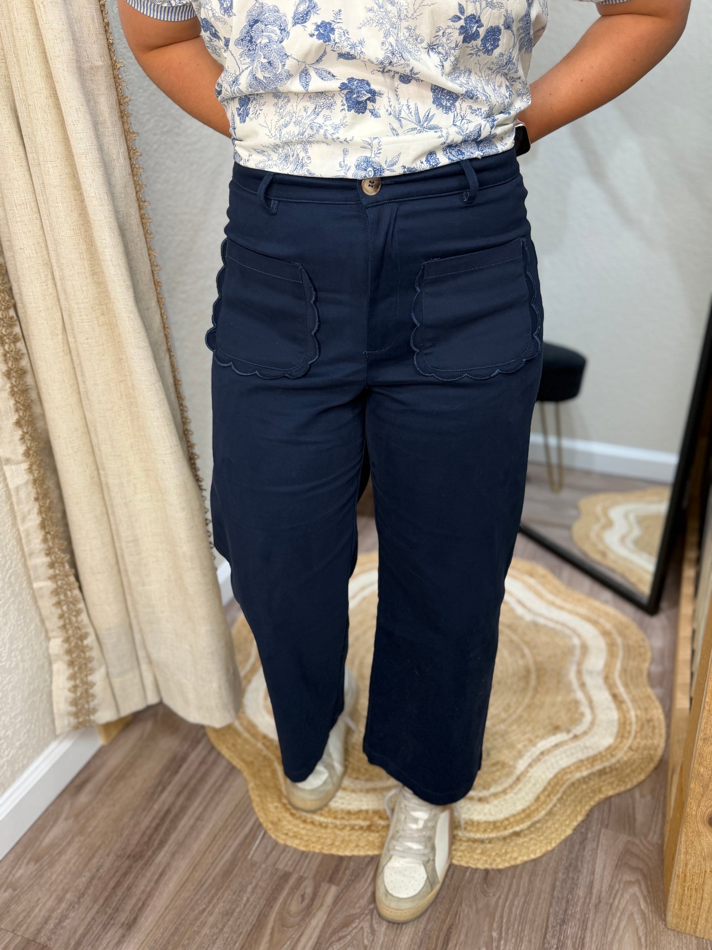 Chic & Charming Pants| Navy
