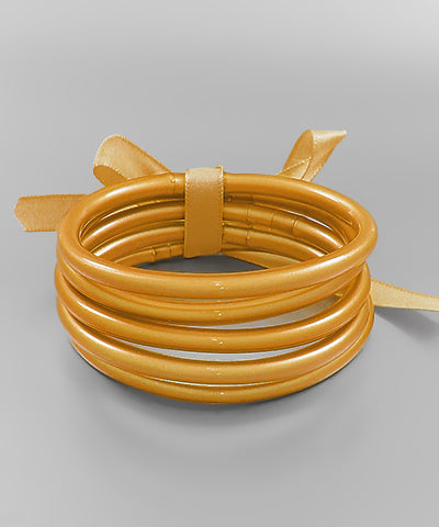 Gold Jelly Tube Bracelet