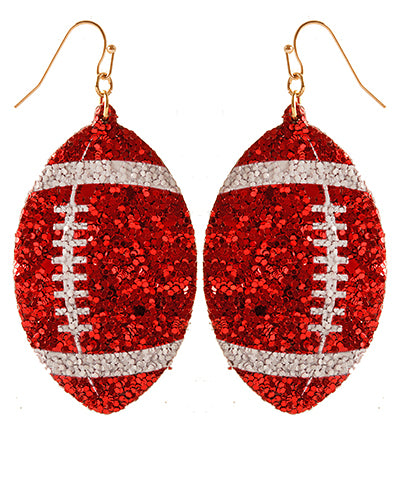 Glitter Football Earrings