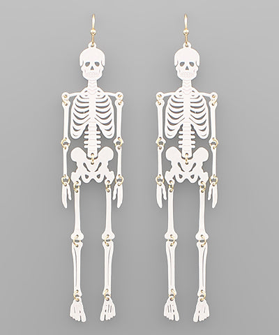 White Skeleton Earrings