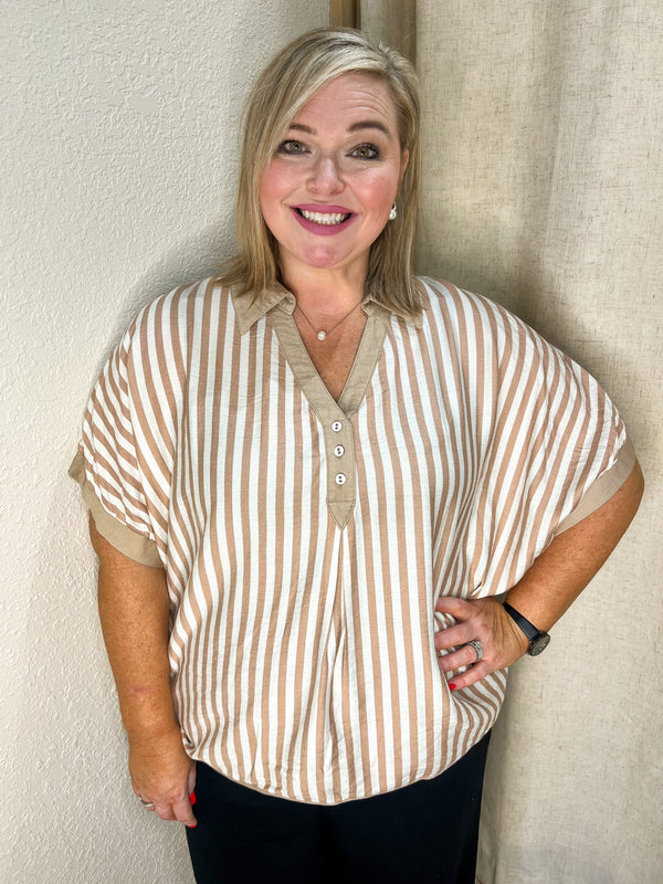 Easy Days Stripe Top| Curvy