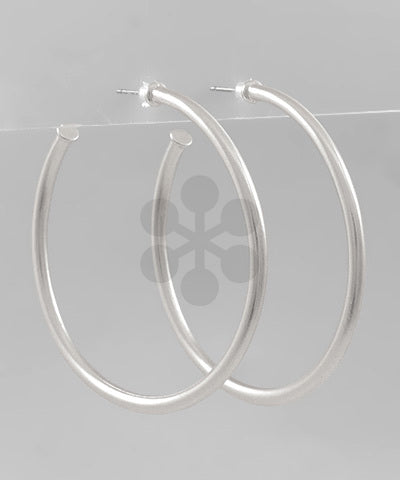 Silver Metal Open Hoops