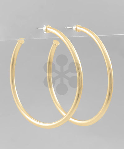 Matte Gold Metal Open Hoops