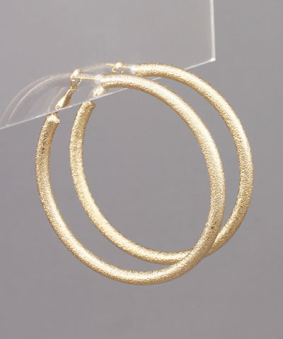 60mm Textured Thick Hoop Earrings