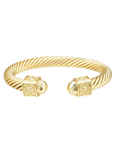 Matte Gold Square End Cable Cuff