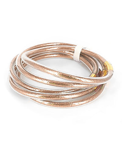 Rose Gold Glitter Jelly Bangle