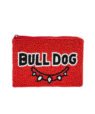 Bulldog Beaded Coin Pouch