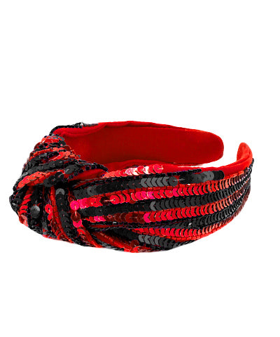 Red & Black Sequin Headband