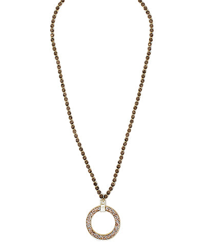 Glitter Circle Pendant Necklace