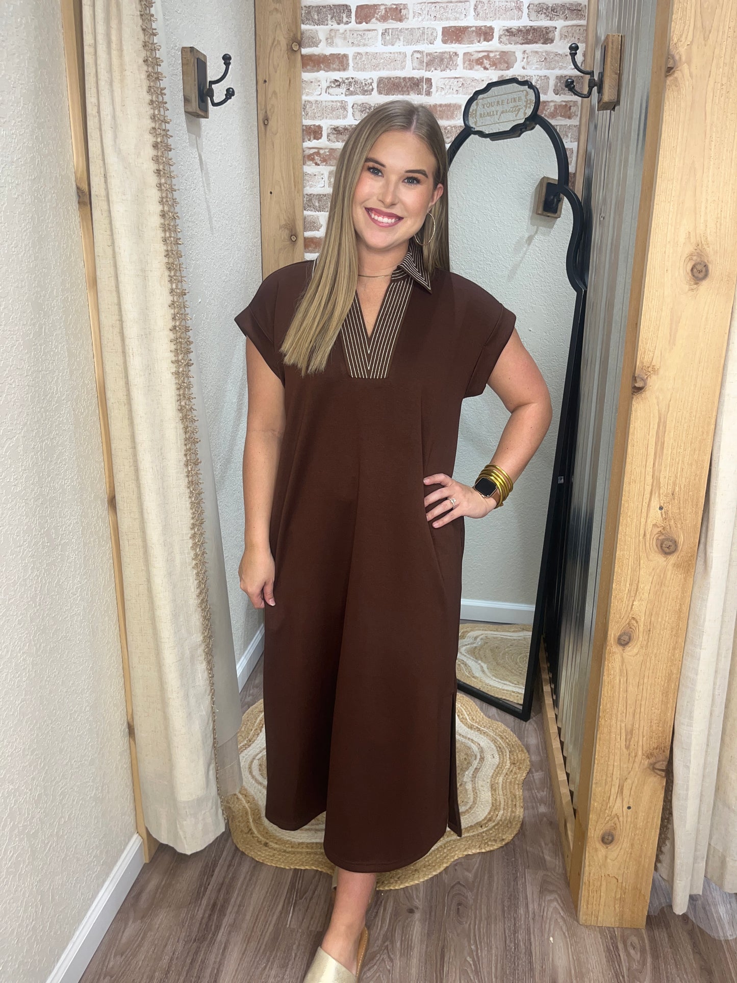 The Lennon Midi Dress| Brown