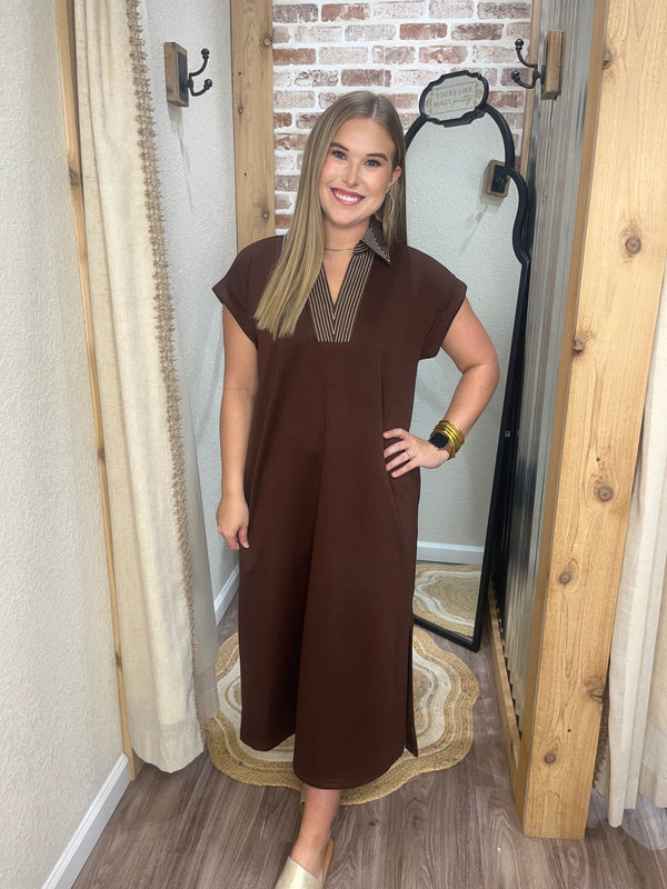 The Lennon Midi Dress| Brown