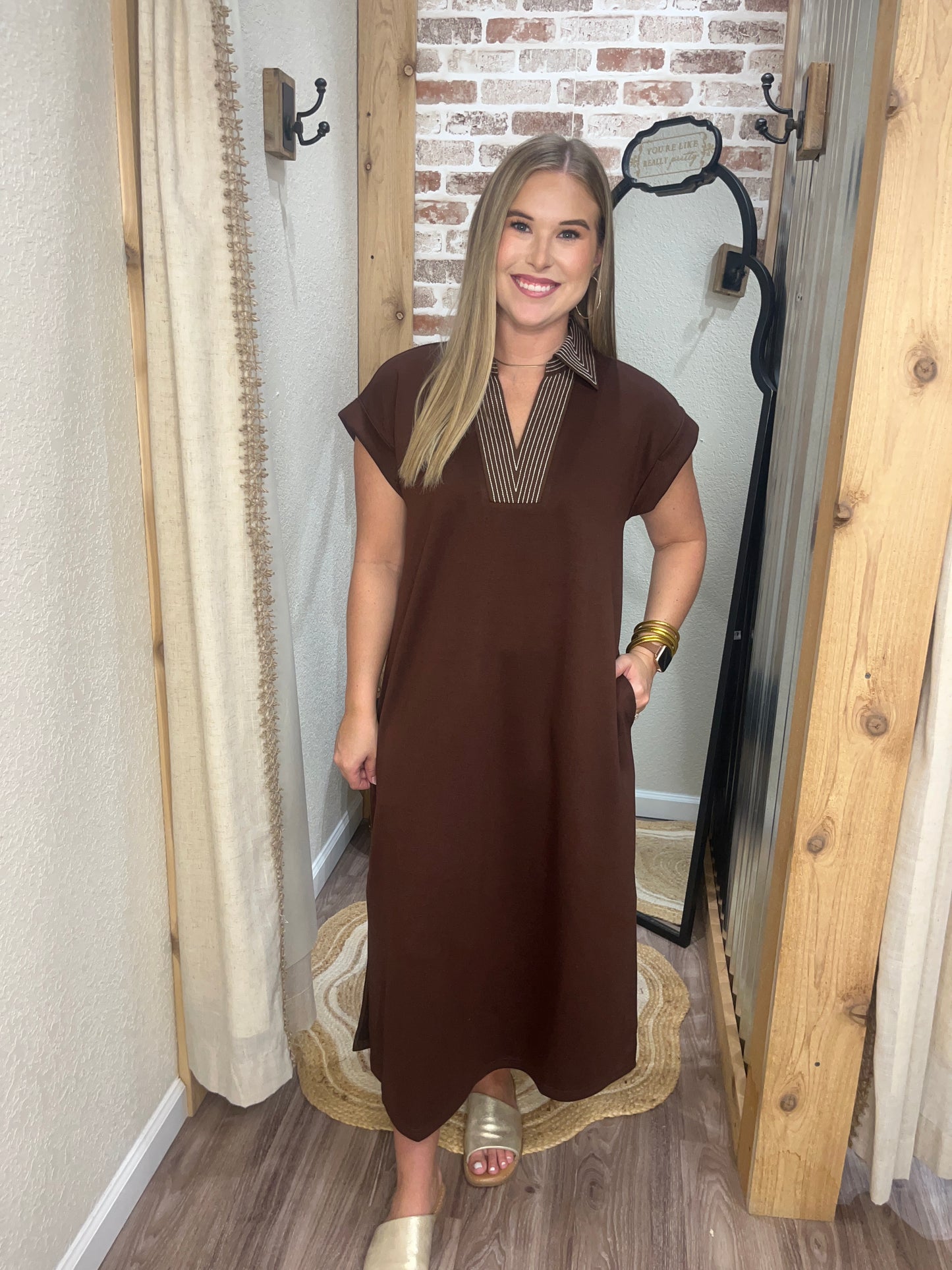 The Lennon Midi Dress| Brown