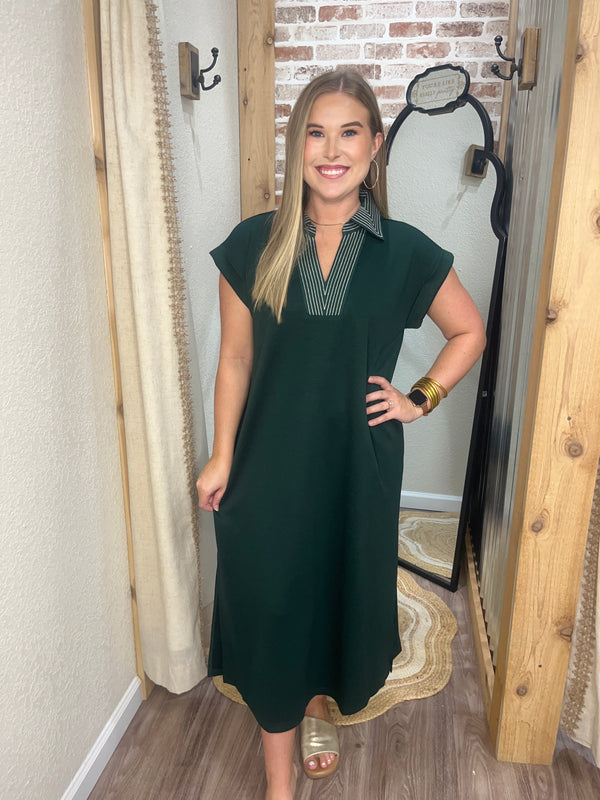 The Lennon Midi Dress| Hunter Green