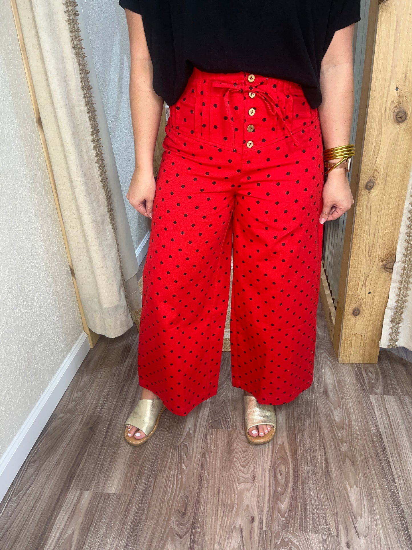 Dotty Darling Pants| Red