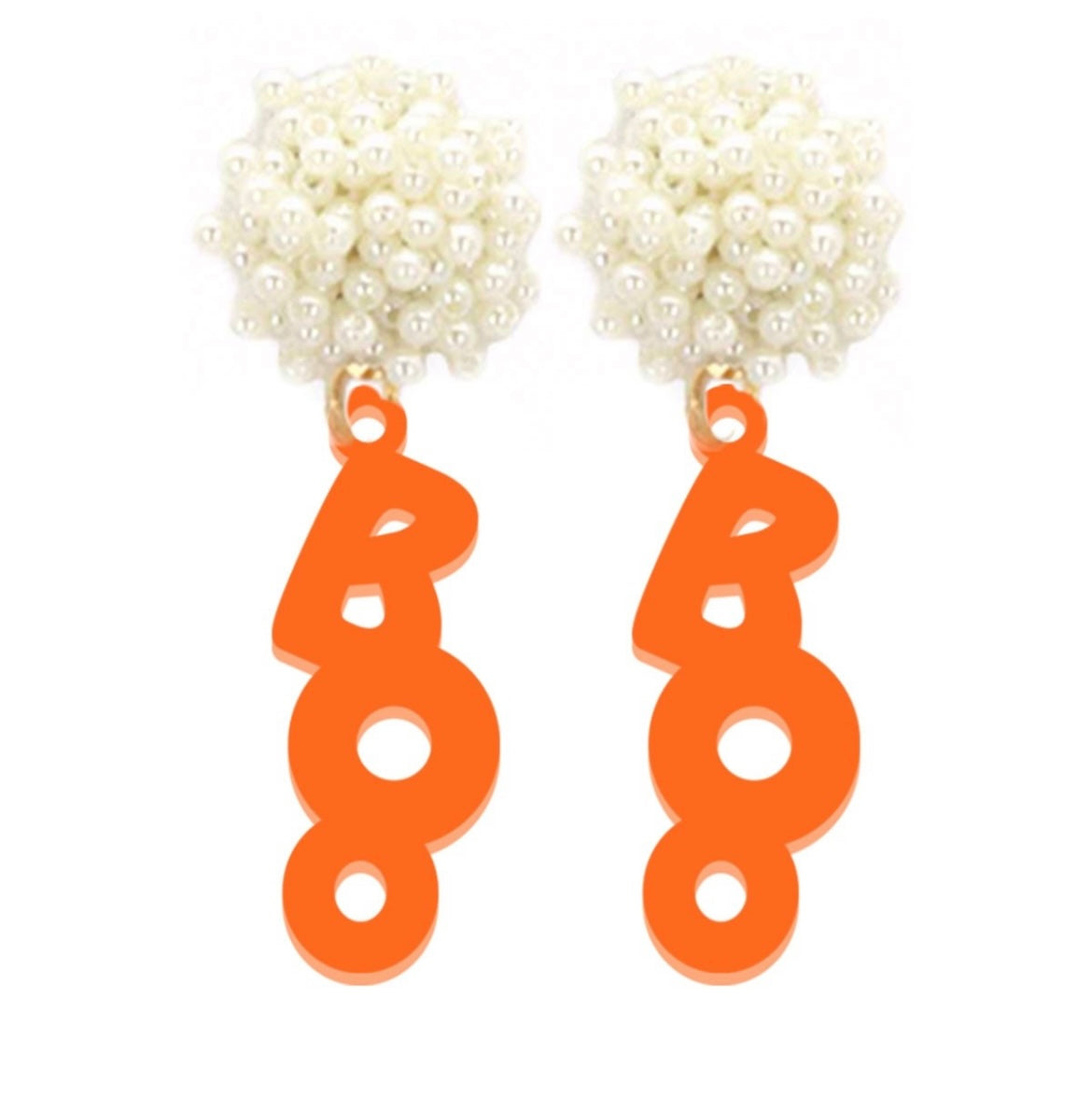 Orange BOO Acrylic Earrings