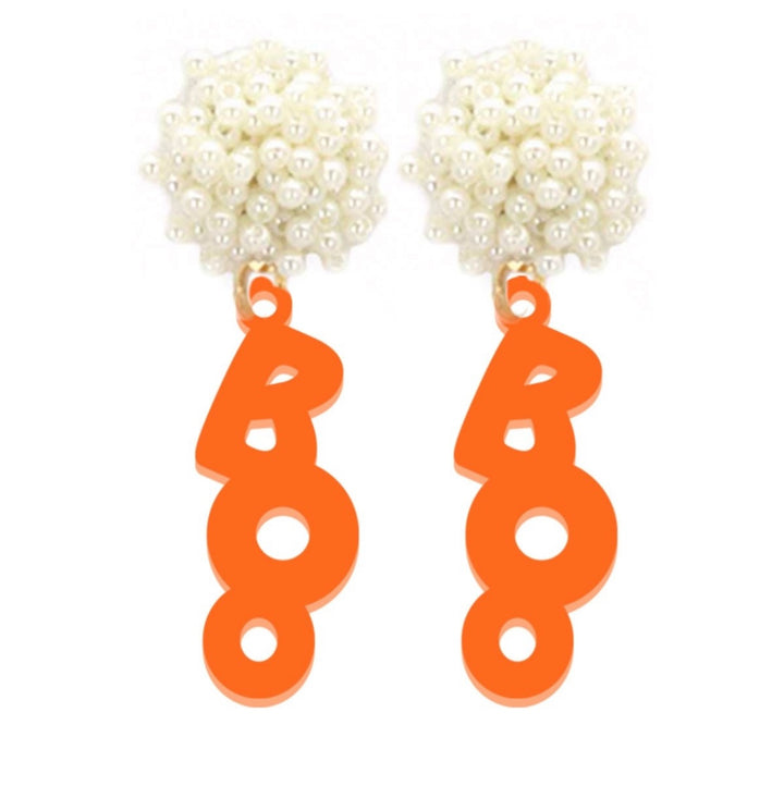 Orange BOO Acrylic Earrings