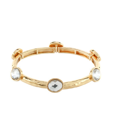 Laura Oval Glass Bracelet-Clear