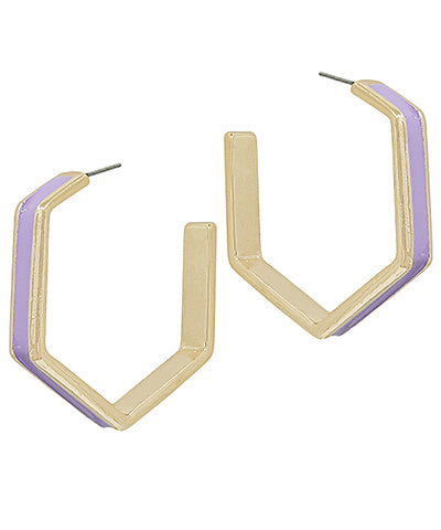Sunny Hexagon Hoops-Lavender