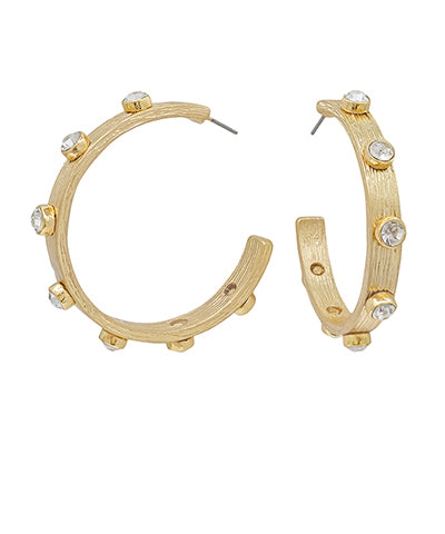 Caroline Crystal Hoops-Clear