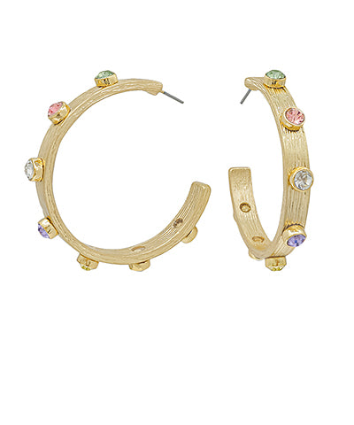 Caroline Crystal Hoops-Multi