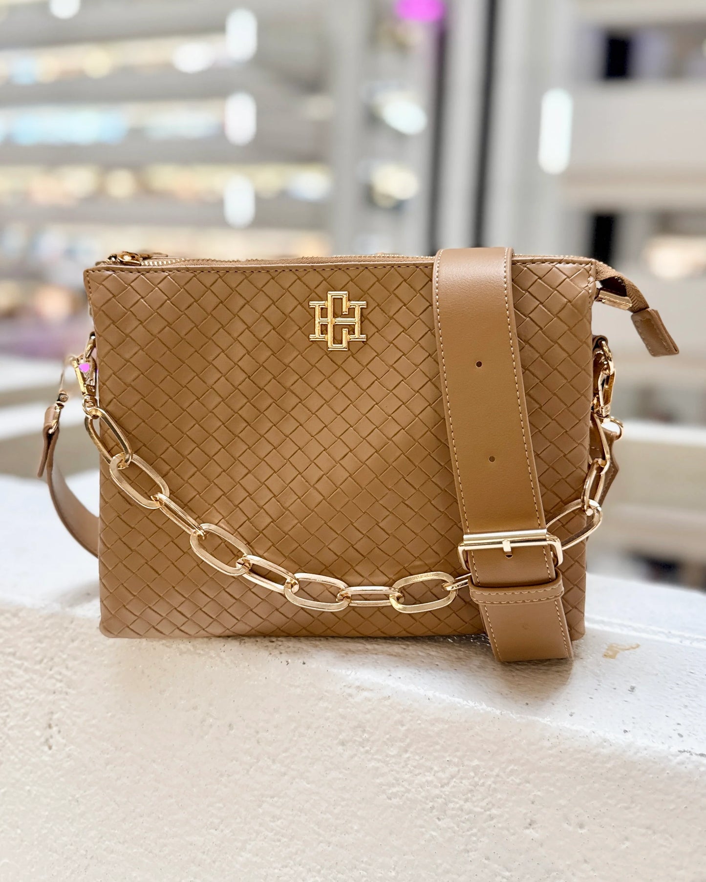 Ariana Crossbody|Woven Tan