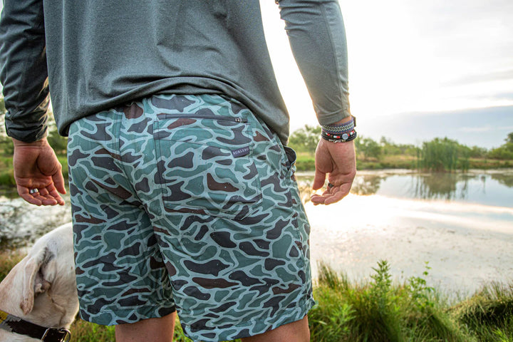 Everyday Shorts - Retro Duck Camo - Grey Pockets