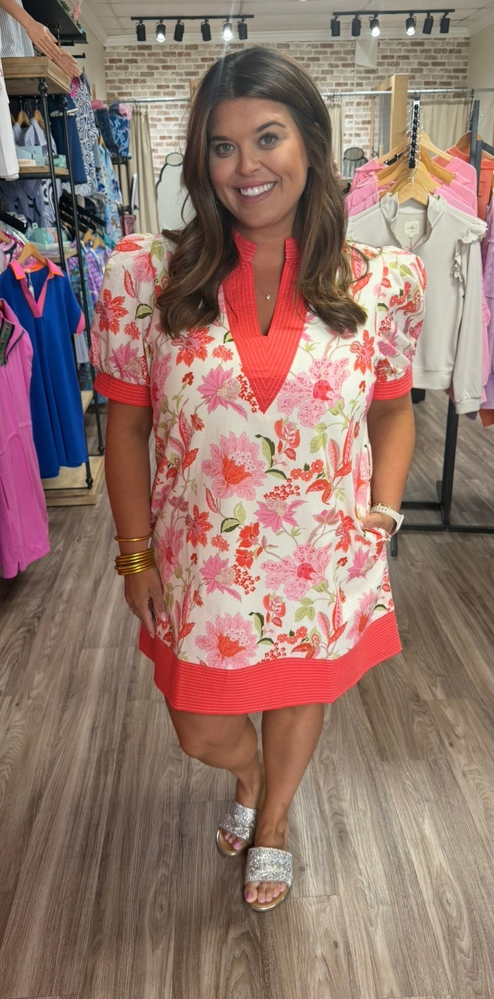 Curvy | Coral Bloom Dress
