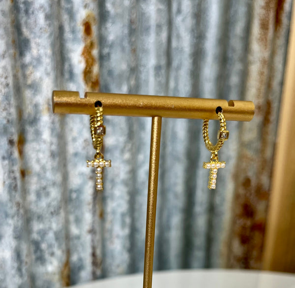 Pearl Initial Earrings