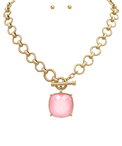 Laurie Stone Necklace| Light Pink