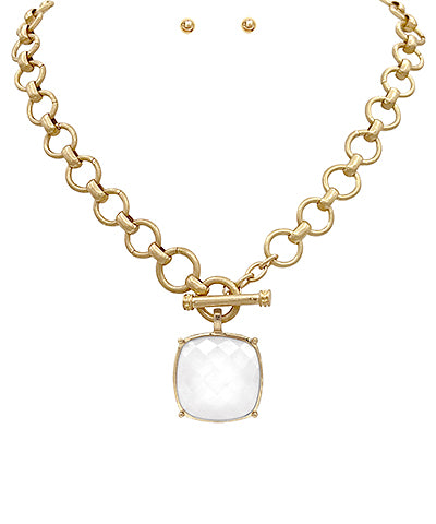 Laurie Stone Necklace| White Gold
