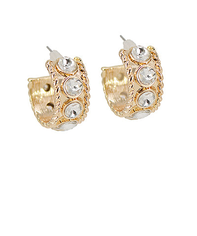 Ariel Pave Stone Hoops| Clear