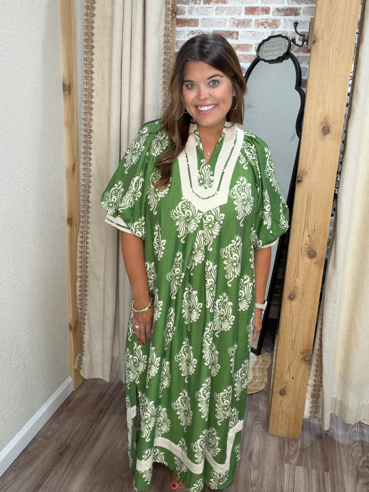 Olive & Ivory Midi Dress| Curvy