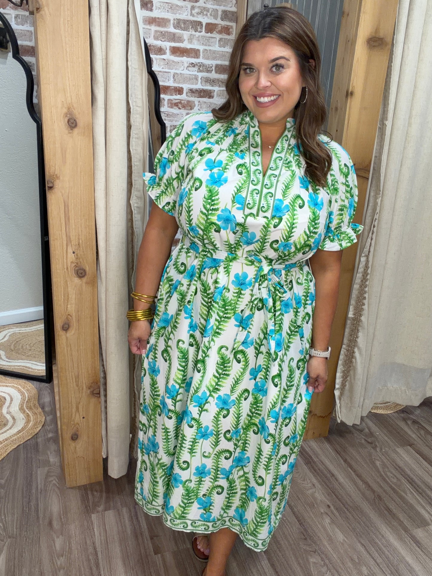 Tropical Twist Midi Dress